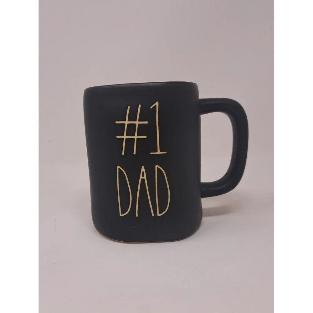 Rae Dunn Mug Artisan Collection Black #1 Dad Coffee Cup Drinkware Gift